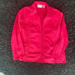 Chicos pink light weight dressy or casual zip up jacket size 2